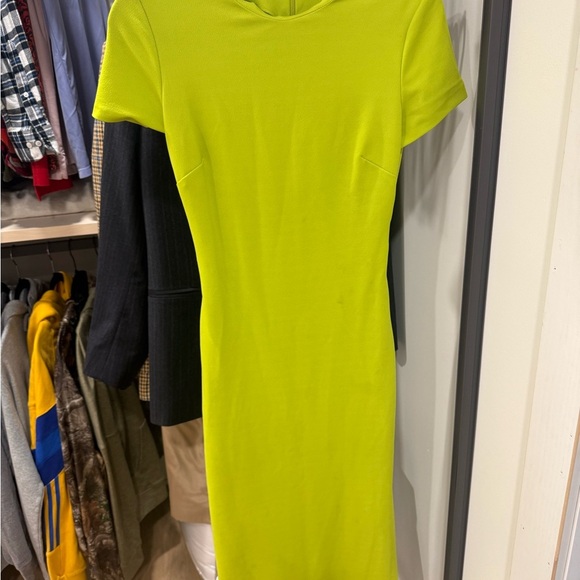 Zara Dresses & Skirts - Zara Vibrant Lime Midi Dress